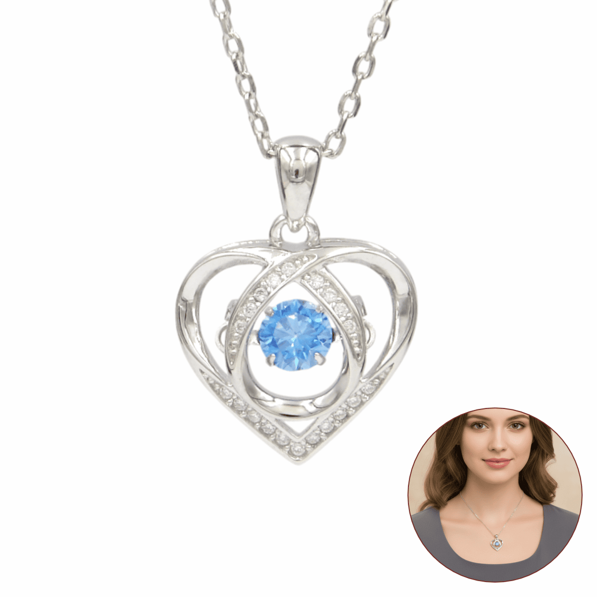 Colar Feminino Prata 925 Coração Zircônia Presente Efinally