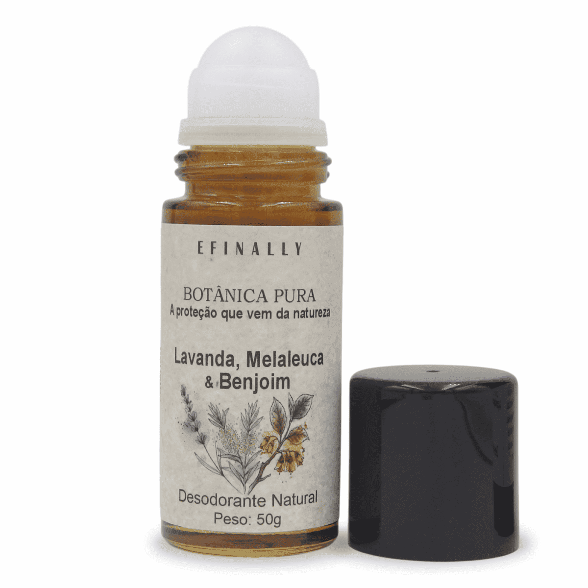 Desodorante Natural Vegano Sem Alumínio Roll-on 50g Efinally