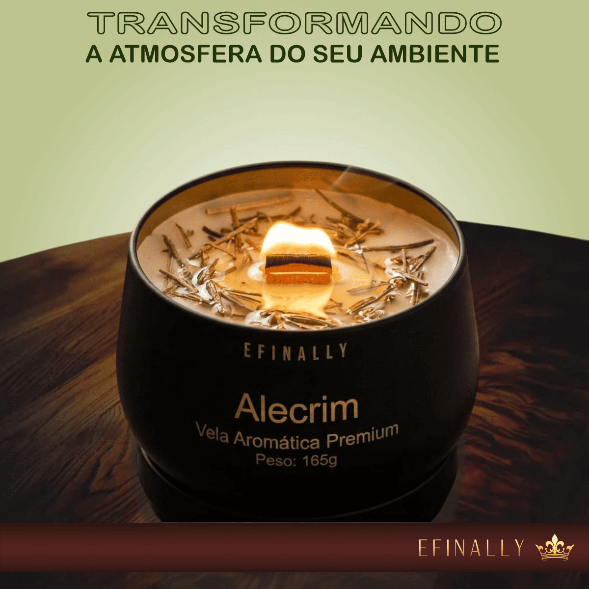Vela Aromática Decorativa Ambiente Alecrim Efinally - Imagem 6